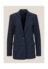 MADELEINE - Langer, taillierter Blazer - marine / weiß