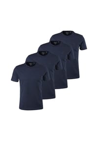 s.Oliver - Herren T-Shirt, 4er Pack - Basic, Rundhals, Baumwolle, einfarbig - Dunkelblau
