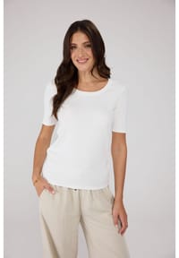 LIEBLINGSSTÜCK - Damen T-Shirt aus Baumwoll-Modal-Mix CarelaL - 110-offwhite