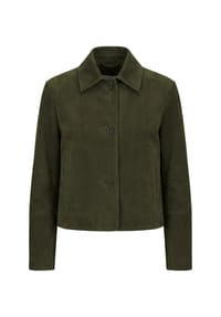 RICANO - Damen Lederjacke Jeena im Bolero-Stil mit Hemdkragen - Beige