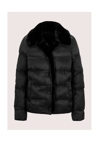 MADELEINE - Steppjacke mit Teddyfellkragen - schwarz