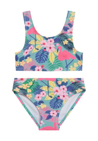 MANGUUN - Bustier-Bikini, breite Träger, für Kinder - 1 FLAMINGO AOP
