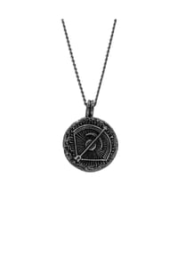 HAZE & GLORY - Halskette Sternzeichen Schütze Kordelkette 925 Silber - Grau