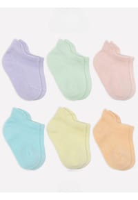 bistyle® - Baby-Sneaker-Socken Basic 6er-Pack, GOTS-zertifiziert, hoher Baumwollanteil - Blau/Ecru/Grau