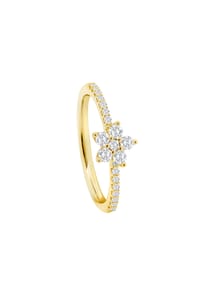MONCARA - Damen Ring, 585er Gold, 20 Diamanten, zus. ca. 0,35 Karat - Gelbgold