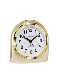 Atlanta by PARAGON - Funkwecker Analog Geräuscharm mit Licht,  Snooze & Crescendo - 1404/9 - Gold