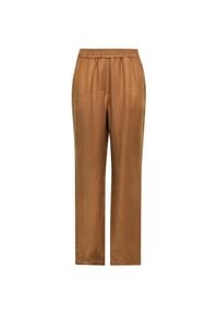 GOLDNER - Luftige Leinenhose Louisa - nougat