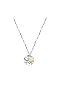 GLANZSTÜCKE MÜNCHEN - Damen Kette aus 925/- Sterling Silber in Silber mit Opal (synth.) - silber