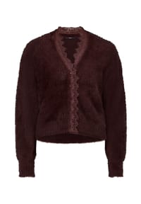 zero - Strick-Cardigan mit Spitze - Chocolate Plum