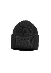 maximo® - Strickmütze, Label-Applikation, für Kinder - 46 SCHWARZ