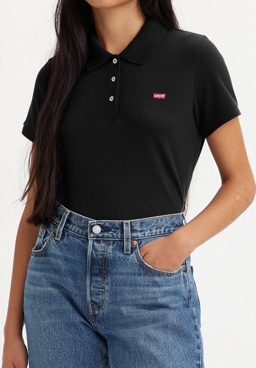 Levi's® Poloshirt, Logo-Stickerei, FüR Damen, Schwarz, Xs