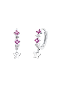 Prinzessin Lillifee - Creolen für Mädchen, 925 Sterling Silber, Zirkonia synth. | Schmetterling - Pink