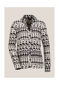 MADELEINE - Elegantes Blusenshirt mit V-Ausschnitt - schwarz / wollweiß
