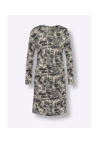 heine - Druck-Kleid - sand-schwarz-bedruckt