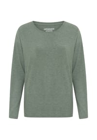 S.Oliver Red Label - Loungewear-Oberteil Modal Rip, Langarm, für Damen - 681 GREEN