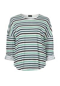 VIA APPIA -DUE- - Pullover Modisches Langarmshirt mit überschnittenen Schultern im Streifen-Design - indigo multicolor