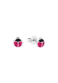 Prinzessin Lillifee - Mädchen Ohrstecker Marienkäfer, 925er Silber - pink