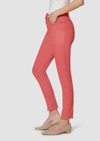 MADELEINE - Mid Waist Skinny-Hose mit Fransen - apfelgrün