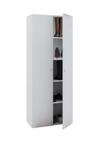 VCM. - Holz Schrank | Maße B. 70 x H. 178 x T. 40 cm | 5 Fächer | Allzweckschrank | Schuhschrank | mit zwei Drehttüren – Vandol - Buche
