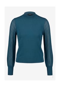 zero - Feinstrickpullover mit Spitzenärmeln - Black Beauty