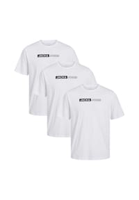 JACK & JONES - T-Shirt 3er Pack Corp - Black / small print