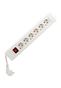 REV RITTER - Steckdosenleiste Supraline, 6-fach Schalter, 4 Meter, weiß - 