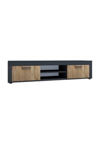VCM. - TV Möbel | Lowboard | Fernsehregal | Maße H. 37 x B. 160 x T. 45 cm | Fernseh Möbel – Usilo XL - Anthrazit / Honig-Eiche
