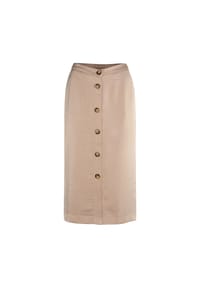 freshlions - Bleistiftrock Liora mit Knopfleiste auf der Front - Beige