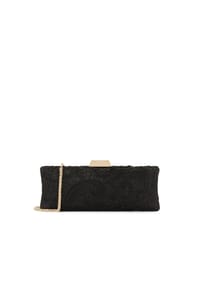Kazar - Schwarze Clutch-Bag mit Spitze im venezianischen Stil - Schwarz