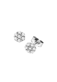 Luigi Merano® - Ohrstecker Blüte mit Zirkonia, Gold 375 - weiß
