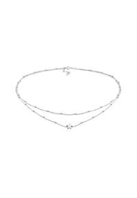 elli. - Halskette Layer Choker Sterne Astro Kugelkette 925 Silber - Gold
