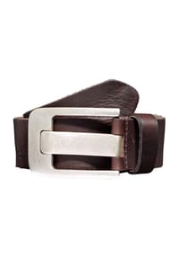 MANGUUN - Ledergürtel, Dornschließe, 4,5 cm, für Herren - BRAUN
