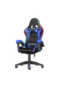 Rattantree - Gamingstuhl Racing Stil mit RGB-LED, verstellbar, mit Kopf- & Lendenstütze, Schwarz und Blau - blau