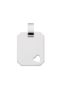 Adelia's - Damen Silber Schmuck 925 Silber Gravurplatte Anhänger - silber