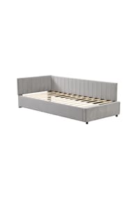 KOMHTOM - Schlafsofa 90x200 cm, Samt grau, multifunktional, mit Lattenrost - Grau
