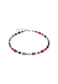 COEUR DE LION GeoCUBE® - Halskette Iconic Ruby Noir - Rot-Schwarz