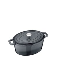Berndes® - Schmortopf b.iron Bräter Oval, Gusseisen, Schwarz / Grau, 31 x 24 cm - schwarz