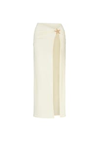MODA MINX - Maxirock Starfish Long Side Slit mit tollem Seestern-Element - Coconut