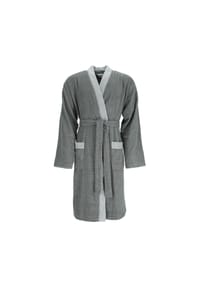 ESPRIT - ESPRIT Herren Bademantel "Double Stripe" - anthracite