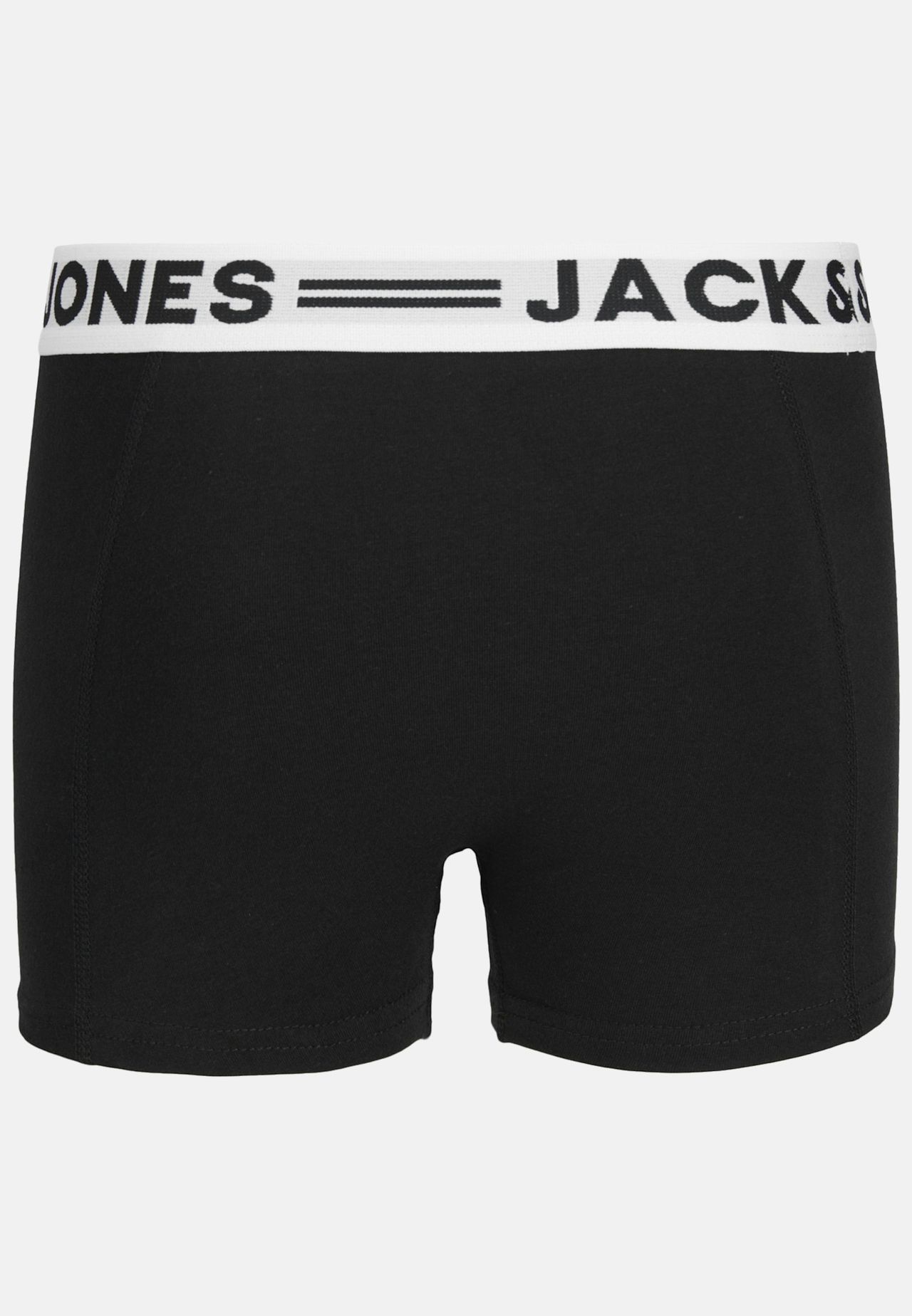 Jack & Jones Jungen Boxershorts, 3Er Pack - Sense Trunks, Baumwoll-Stretch, Logobund, Schwarz, 152