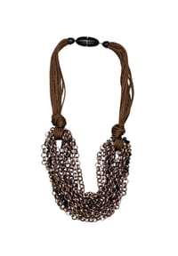 collezione alessandro® - Kurze Kette Erin mehrreihig - braun