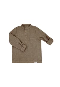 maximo® - GOTS MINI BOY-Hemd, langer Arm Musselinstoff - altindigo-weiß-streifen