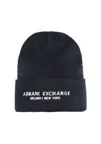 ARMANI EXCHANGE - Herren Mütze - Cappello Beanie, Rippstrick, Logo, One Size - Grau