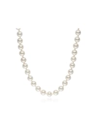 Luluandjane - Damen Kette aus Messing in Silber mit Muschelkernperle - weiß