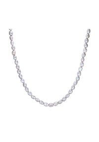 VALERO PEARLS - Damen Kette aus 925/- Sterling Silber in Silber mit Süßwasser-Zuchtperle - grau