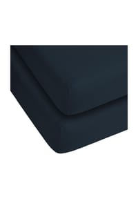 Aspero® - 2 x Spannbettlaken aus Baumwolle - Dunkelblau