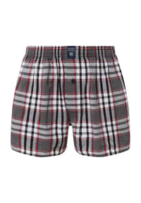 DUNMORE - Boxershorts, Baumwolle, Gummibund, für Herren - ROT/GRAU