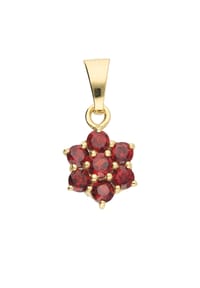 Adelia's - Adelia's Damen Anhänger 333 Gold ( 8K ) mit Granat – Goldanhänger - gold