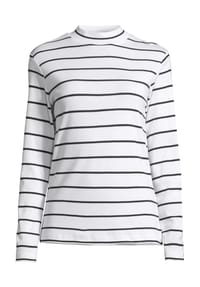 GALERIA - Langarmshirt "Marta", Stehkragen, für Damen - BLACK WHITE