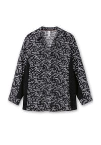 sheego - Druckbluse - schwarz-gemustert